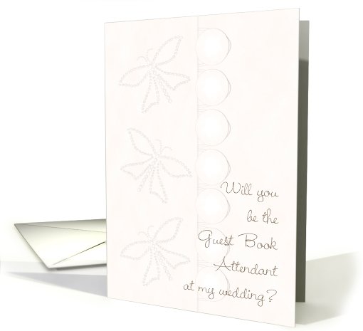 Guest Book Attendant Buttons Butterflies card (539751)