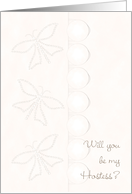 Wedding Hostess Buttons Butterflies card