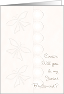 Junior Bridesmaid Cousin Buttons Butterflies card
