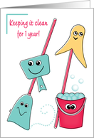 12 Step Recovery Birthday Anniversary 1 Year card