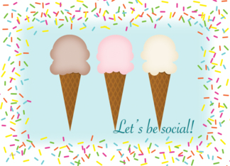 Ice Cream Socials Invitations Vanilla Chocolate Strawberry