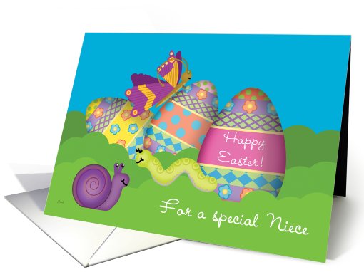 Niece Easter Eggs Butterfly Whimsical card (541402)