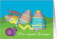 Grandson Easter Eggs Bugs Whimsical card