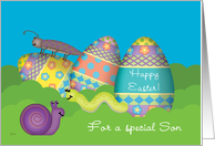 Son Easter Eggs Bugs Whimsical card