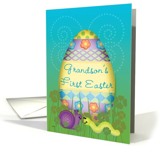 Grandson Baby's First Easter Whimsical Egg card (541433)