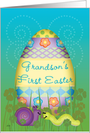 Grandson Baby’s First Easter Whimsical Egg card