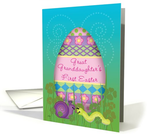 Great Granddaughter Baby's First Easter Whimsical Egg card (541521)