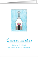 Easter Pastor and Her Family Little Church card