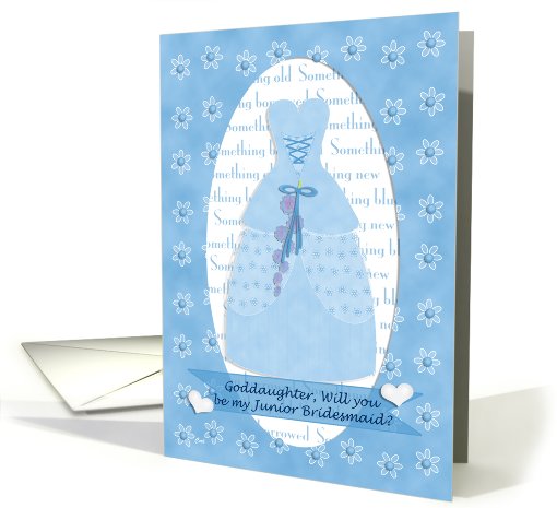 Goddaughter Junior Bridesmaid Invitation Request Blue card (543504)