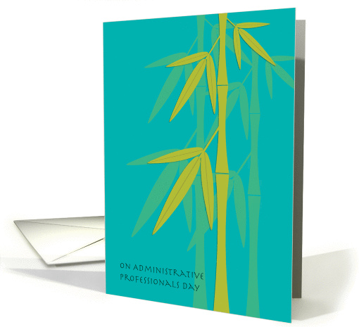 Administrative Professionals Day Thank You Bamboo on Teal card