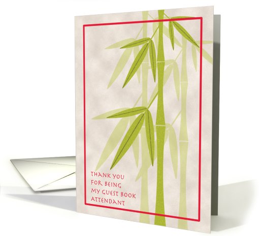 Thank You Wedding Guest Book Attendant Bamboo card (545424)