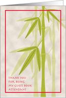 Thank You Wedding Guest Book Attendant Bamboo card
