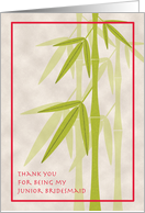 Thank You Junior Bridesmaid Bamboo card