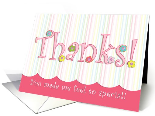 Thank You Bridal Shower Hostess Host Text Whimsical card (554126)