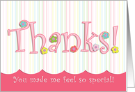 Thank You Bridal Shower Hostess Host Text Whimsical card