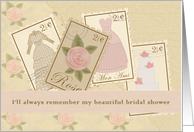 Thank You Bridal Shower Hostess Host Vintage card