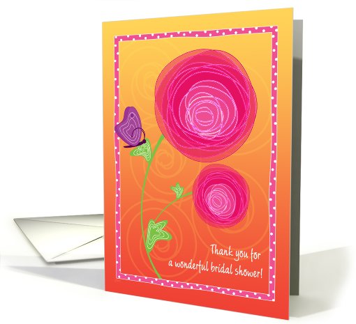 Thank You Bridal Shower Hostess Host  Flowers Whimsical card (554133)