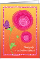 Thank You Bridal Shower Hostess Host Flowers Whimsical card