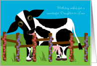 Daughter-in-Law Birthday Cow Flowers card