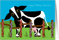 Grandma Birthday Cow Flowers card