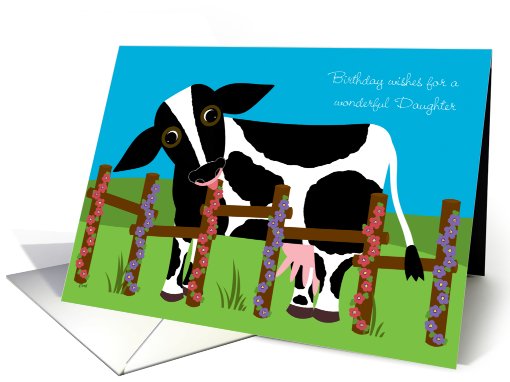 Daughter Birthday Cow Flowers card (557197)
