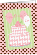 Surprise Birthday 21 Party Invitations Pink Scrapbook Style card