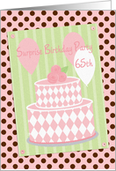 Surprise Birthday 65 Party Invitations Pink Scrapbook Style card