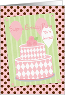 Surprise Birthday Party Invitations Pink Scrapbook Style card
