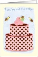 Birthday Party Invitations Bees Cake Whimsical card