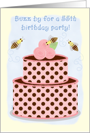 Birthday Party Invitations 55 Bees and Cake card