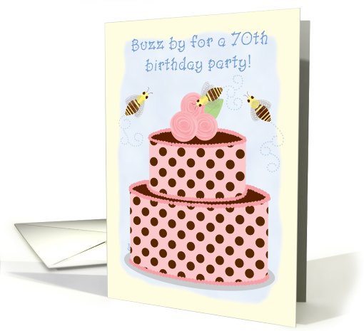 Birthday Party Invitations 70 Bees and Cake card (558948)