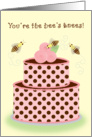 Coworker Birthday Bees Cake Whimsical card