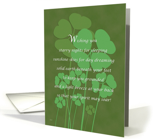 Special St. Patrick's Day Blessing Shamrocks and Original Poem card