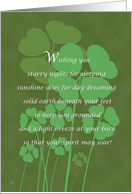 Special St. Patrick’s Day Blessing Shamrocks and Original Poem card
