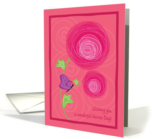 Nurses Day Nurse's Day Flowers Pink Whimsical card (578995)