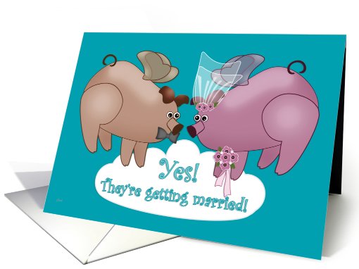 Couple's Shower Invitations Flying Pigs card (579898)