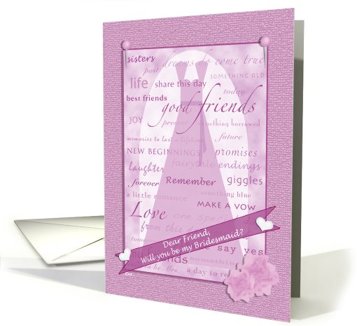 Be My Bridesmaid Friend Wedding Scrapbook card (600808)