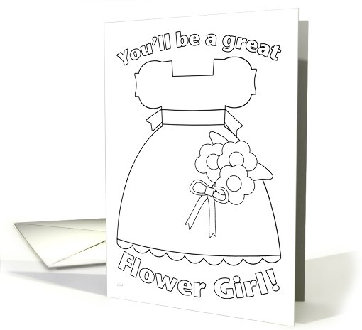 Be My Flower Girl Coloring card (602180)