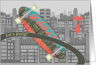 Birthday Party 7 Invitations Skateboards card