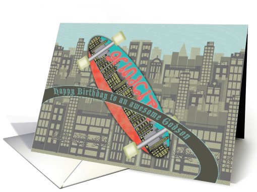 Godson Happy Birthday Skateboards Urban card (606465)