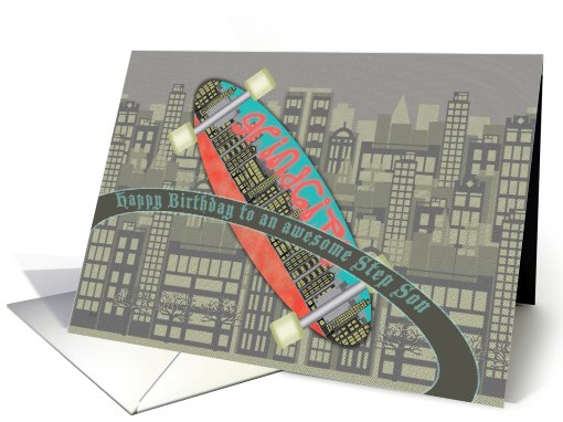 Step Son Happy Birthday Skateboards Urban card (606468)
