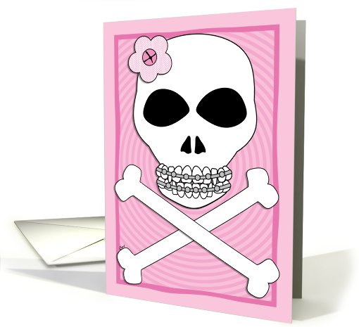 Getting Braces Congratulations Skull Crossbones Pirate card (608975)