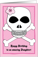 Birthday Daughter Skull Pirates Pink card