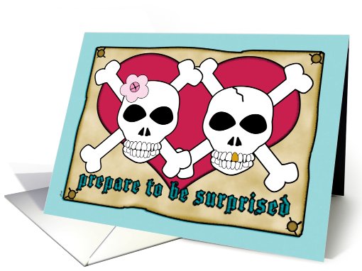 Elopement Announcements Pirate Skull Crossbones card (609550)