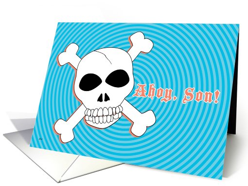 Son Birthday Pirate Skull Crosbbones card (610073)