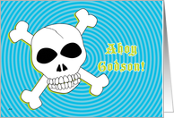 Godson Birthday Pirate Skull Crosbbones card