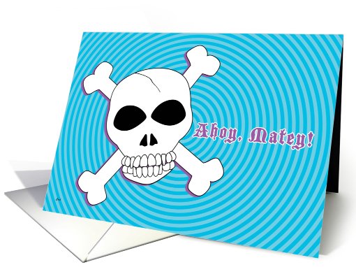 Friend Birthday Pirate Skull Crosbbones card (610080)