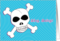 Friend Birthday Pirate Skull Crosbbones card