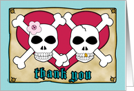 Thank You Wedding Pirates Skull Crossbones card