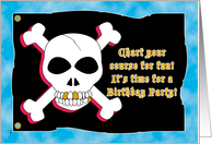 Birthday Party Invitations Pirate Skull Crossbones card